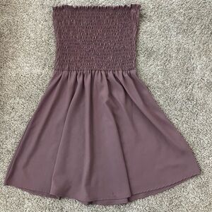 Mauve Strapless Mini Dress Size M | Romantic Party Cocktail Dress